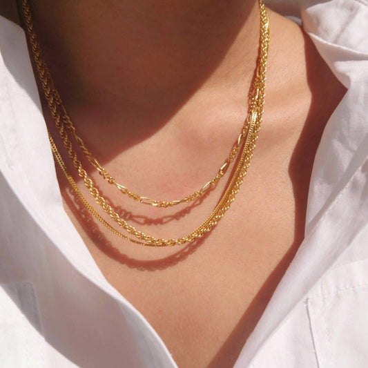 Triple Shine: Bold Layered Necklace